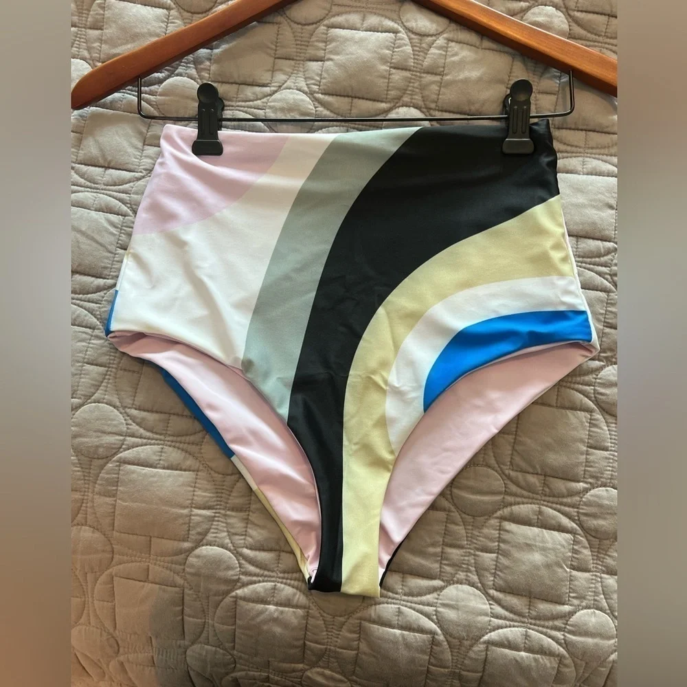 NWT Mara Hoffman Swim Lydia Bikini Bottom Womens Sage Multi Color